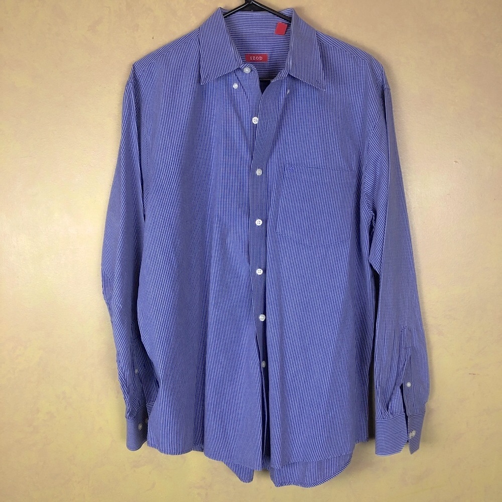 IZod Blue Striped Casual Shirt